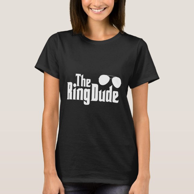 Ringmannen Fläsktie Ringbärare Bröllop Groom Bes T Shirt (Framsida)