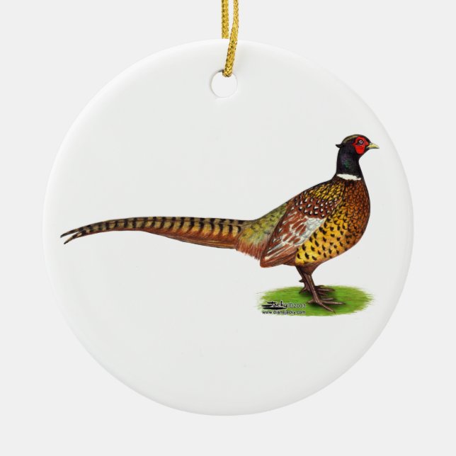 Ringnacken Pheasant Tupp Julgransprydnad Keramik (Framsidan)
