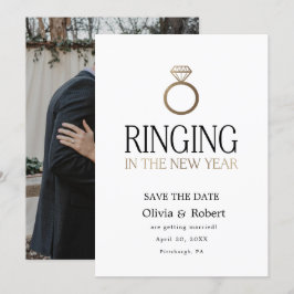 Ringning i nyår Spara datumet med foto Inbjudningar
