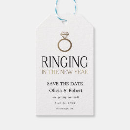 Ringning i nyår Spara datumet med foto Presentetikett