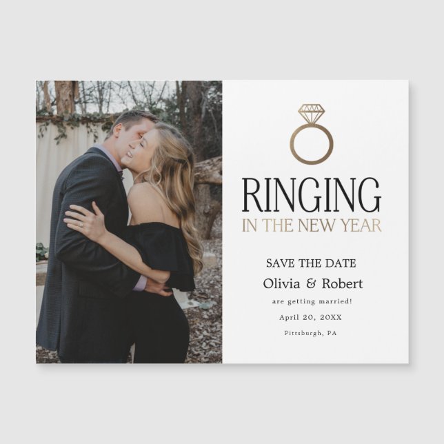 Ringning under det nya året Spara datumfotomagnet (Framsida)