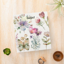 Ringpärm för vilda blommor och fjärilar