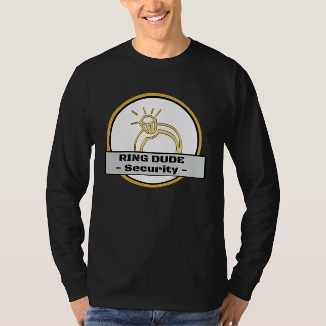 Ringpojken säkerhetsring bärs av pojkar bröllopsfe t shirt (Framsida)