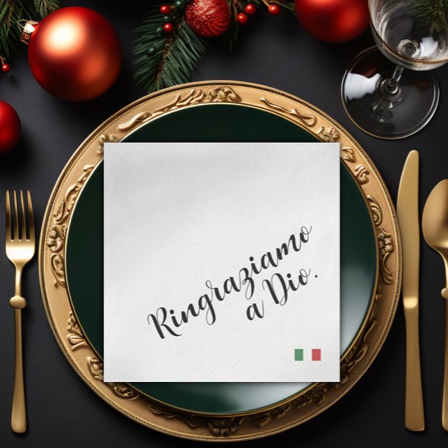 Ringraziamo a Dio - Italienska gudsmiddagen Pappersservett (Italian Christmas Gratitude Dinner Napkin
Ringraziamo a Dio
Thank You God)