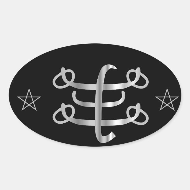 Ringstenssymbol- Bahai-religiösa-ikon Ovalt Klistermärke (Framsida)