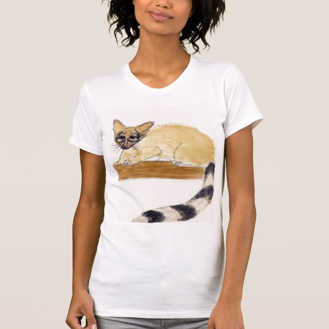 Ringtail Fine Art Watercolor-målning Tee Shirt (Framsida)