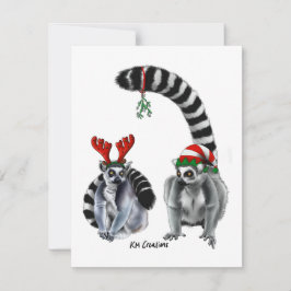 Ringtail lemurer - julkort
