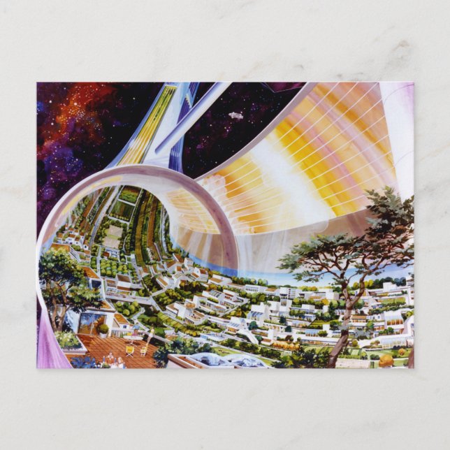 Ringutrymmestation - framtida Av-Värld livsmiljö Vykort (Framsida)