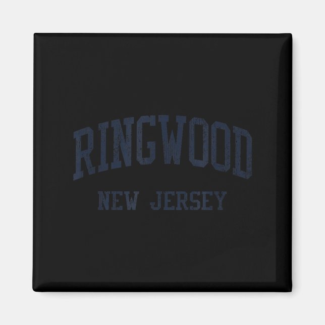 Ringwood Nj Jn5 Vintage Athletic Blue Design  Magnet (Framsidan)