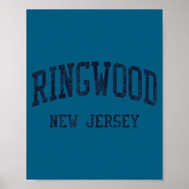 Ringwood Nj Jn5 Vintage Athletic Blue Design  Poster (Framsidan)