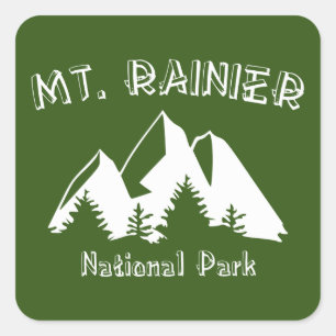 Riniers nationalpark fyrkantigt klistermärke