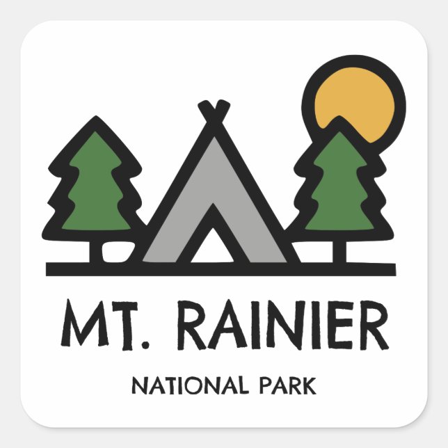 Riniers nationalpark fyrkantigt klistermärke (Framsida)