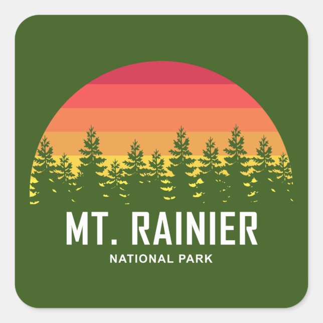 Riniers nationalpark fyrkantigt klistermärke (Framsida)