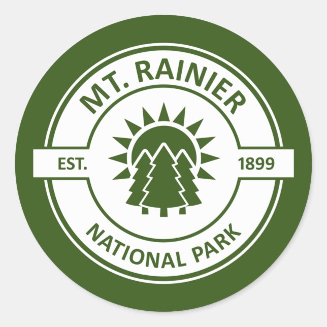 Riniers nationalpark runt klistermärke (Framsida)