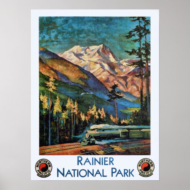 Rininernationalparken Vintage Tåg Poster (Framsidan)