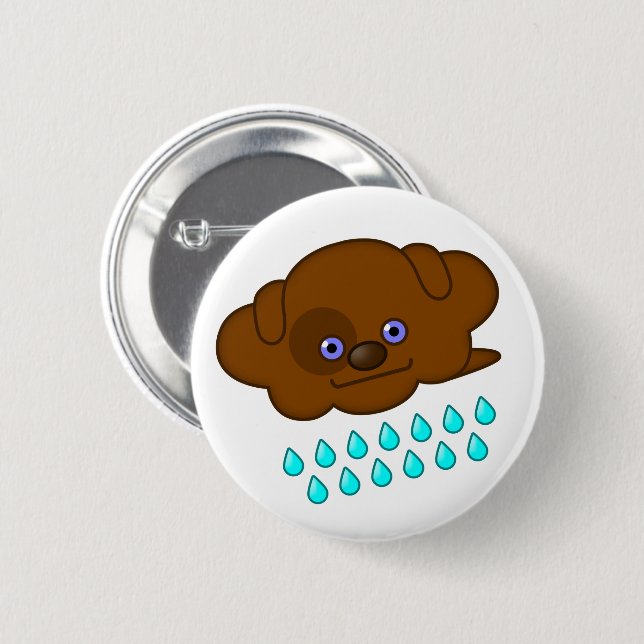 Rining Brown Hund Cloud - Knapp (Framsida & baksida)