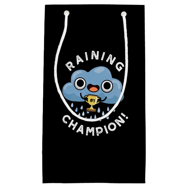 Rining Champ Funny Weather Rain Cloud Pun Mörk BG (Framsidan)