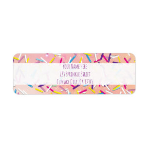 Rining Sprinkles Candy Land Sweets Party Returadress Etikett