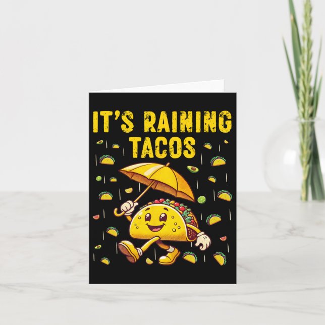 Rining Tacos Funny Taco Älskare Kids Girls Bo Kort (Framsida)