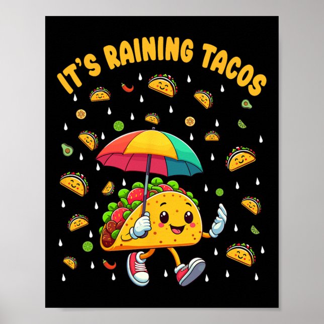 Rining Tacos Funny Taco Älskare Kids Girls Bo Poster (Framsidan)