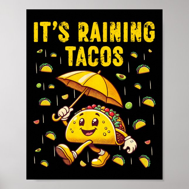 Rining Tacos Funny Taco Älskare Kids Girls Bo Poster (Framsidan)