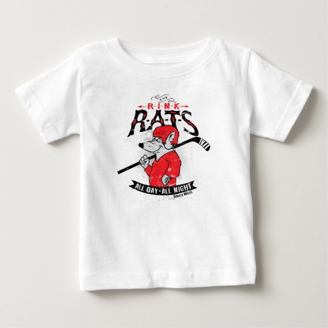 Rink Råttor Hockey Baby T Shirt (Framsida)
