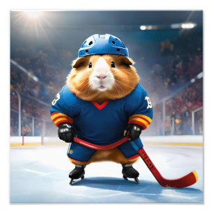 "Rink Rookie: Ice Hockey Guinea Gris" Fototryck