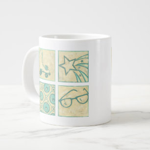 Rink Woodblock Teckning av Chariklia Zarris Jumbo Mugg