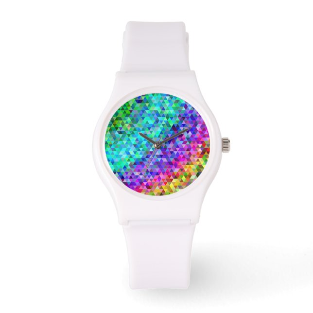 Rinkregnbåge med triangelmosaik armbandsur (Framsida)