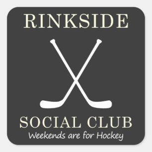 Rinkside Social Klubb: Helg för Hockey Mamma Mamma Fyrkantigt Klistermärke