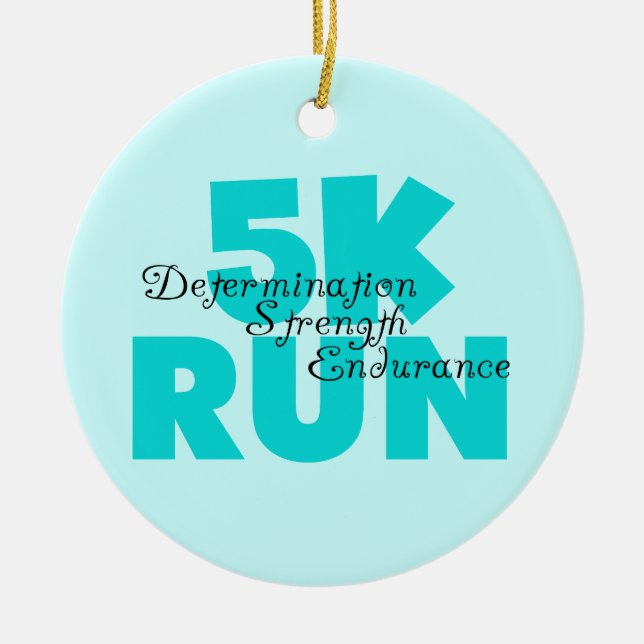rinnande Aquasportar för springa 5K Julgransprydnad Keramik (Framsidan)