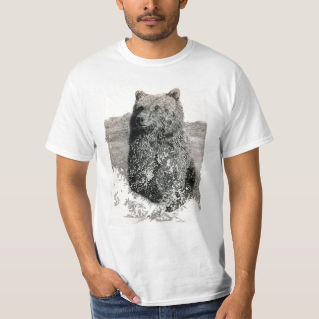 rinnande björn t-shirt (Framsida)