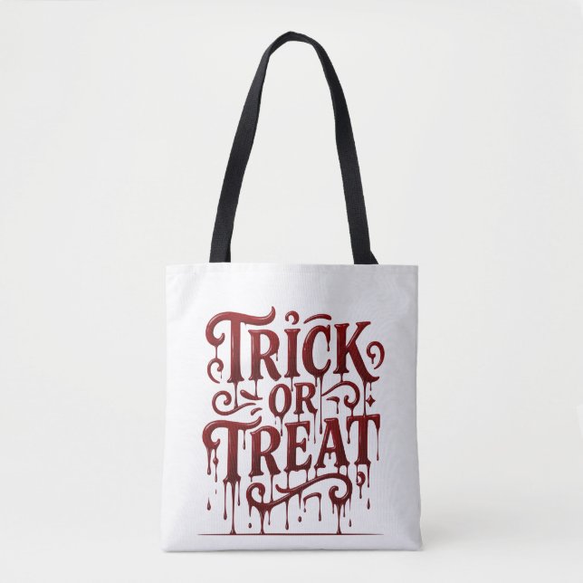 Rinnande Blodröd Halloweenväska Tygkasse (Framsida)