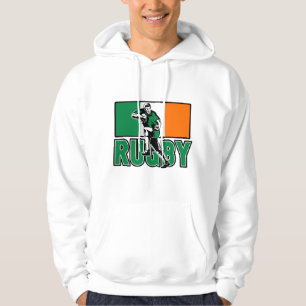 rinnande boll för rugbyspelare som klara sig sjä sweatshirt med luva