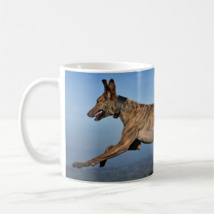 Rinnande Brindled hund för Sighthound Kaffemugg