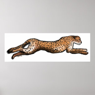 Rinnande Cheetahkonstaffisch Poster