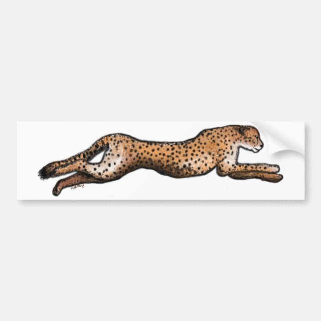Rinnande Cheetahkonstbildekal Bildekal (Framsidan)