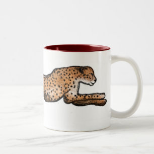 Rinnande Cheetahkonstmugg Två-Tonad Mugg