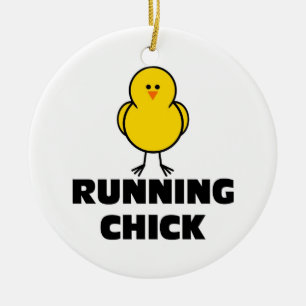 Rinnande chick julgransprydnad keramik