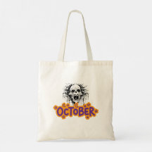 Rinnande Dödskalle Oktober Halloween-handväskor