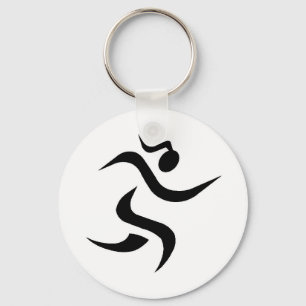 rinnande flicka Keychain - vit Nyckelring
