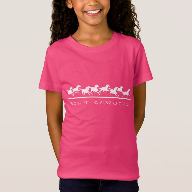 Rinnande född Cowgirl för vildhästar Tee Shirt (Framsida)