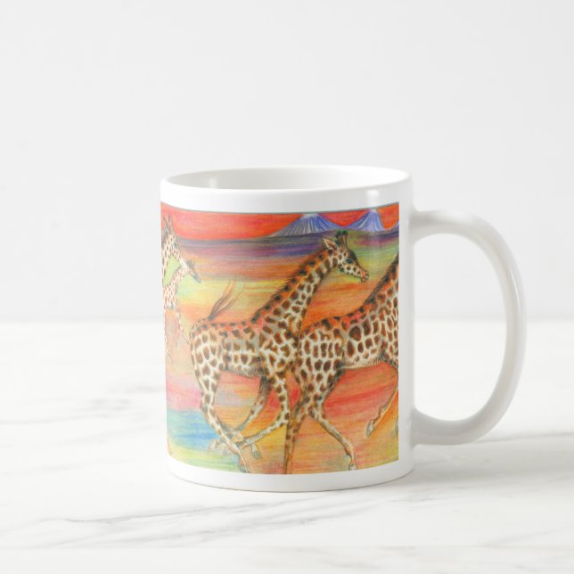 Rinnande giraffmugg kaffemugg (Höger)