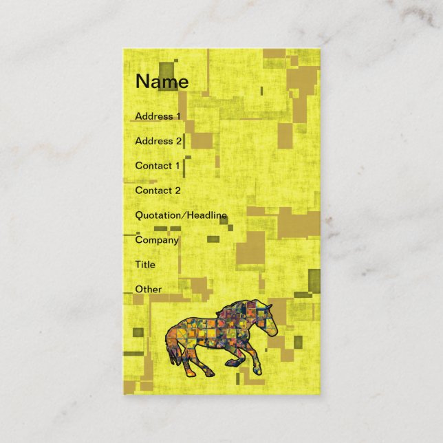 RINNANDE HÄST KVADRERADE visitkortar Visitkort (Framsida)