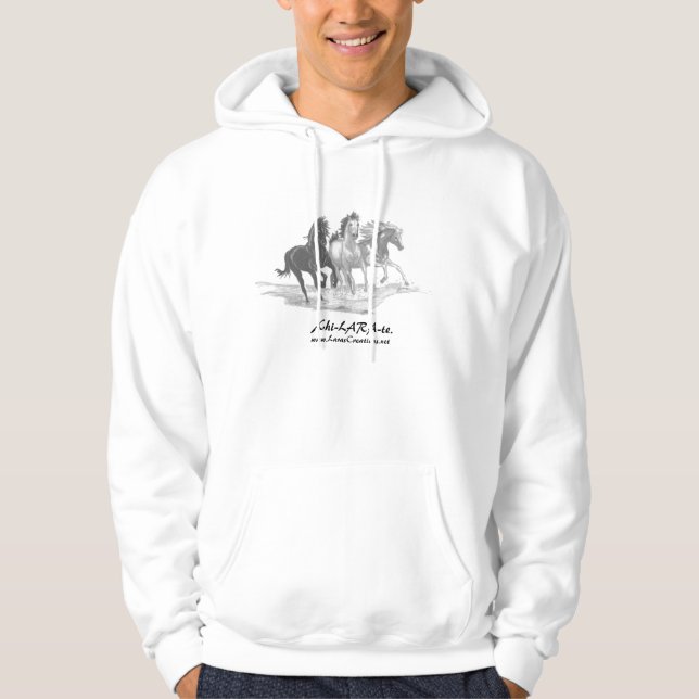 Rinnande hästar,     Xhi-LARA-te. , www.LarasCrea… Hoodie (Framsida)