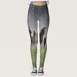 Rinnande hästdamasker leggings