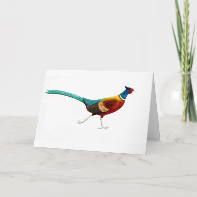 Rinnande Male Ringneck Pheasant Kort (Framsida)