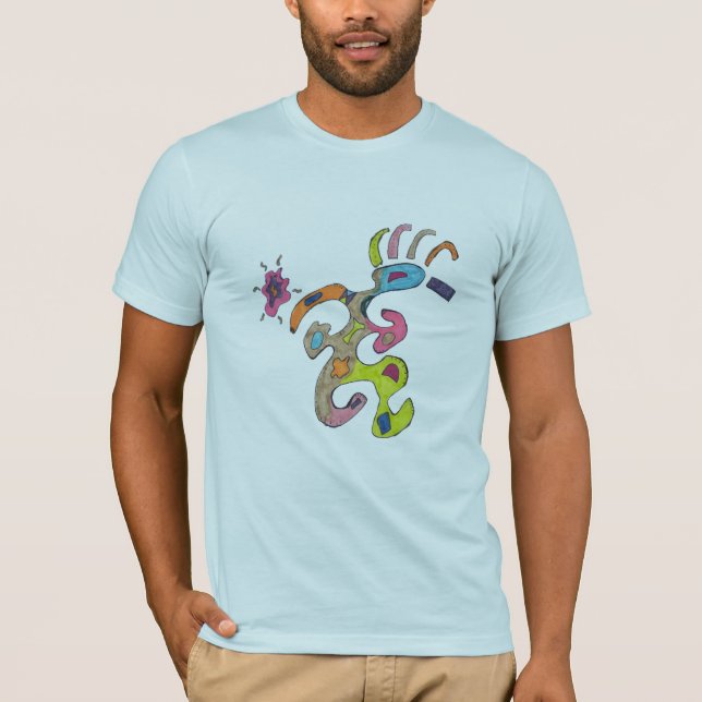 Rinnande man, abstrakt T-tröja Tee (Framsida)