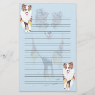 Rinnande röd Merle Aussie fodrad brevpapper