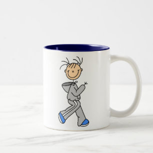 Rinnande stick figurmugg Två-Tonad mugg